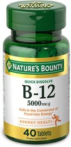 Nature&#39;s Bounty Vitamin B12, Quick Dissolve Vitamin Supplement, Supports Energy  - £17.53 GBP