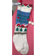 Vintage Kurt S Adler Knit Home Sweet Home Stocking Long 1980s Poms Rare - €22,18 EUR
