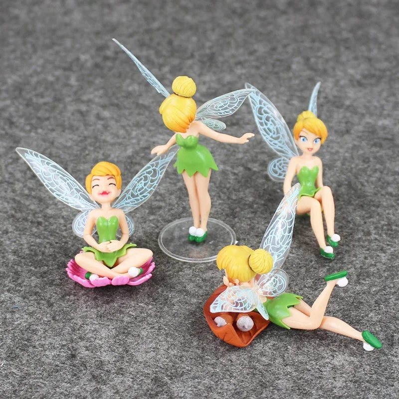 4Pcs/lot Disney Princess Tinkerbell Tinker Bell Faery Fairy Elf Flower Elves PVC - £12.99 GBP