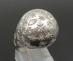 14K GOLD - Vintage White Gold Genuine Diamonds Star Dome Ring Sz 6 - GR376 - £767.11 GBP