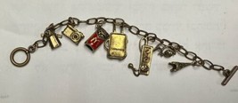 Summoning Charm Bracelet McDonald’s Travel Paris Camera Gold Tone 8” - £19.72 GBP