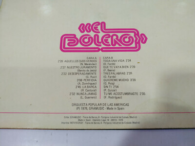 Il Bolero Orquesta Popular De Las Americas 1978 - LP Vinilo 12" VG/VG Item image 3