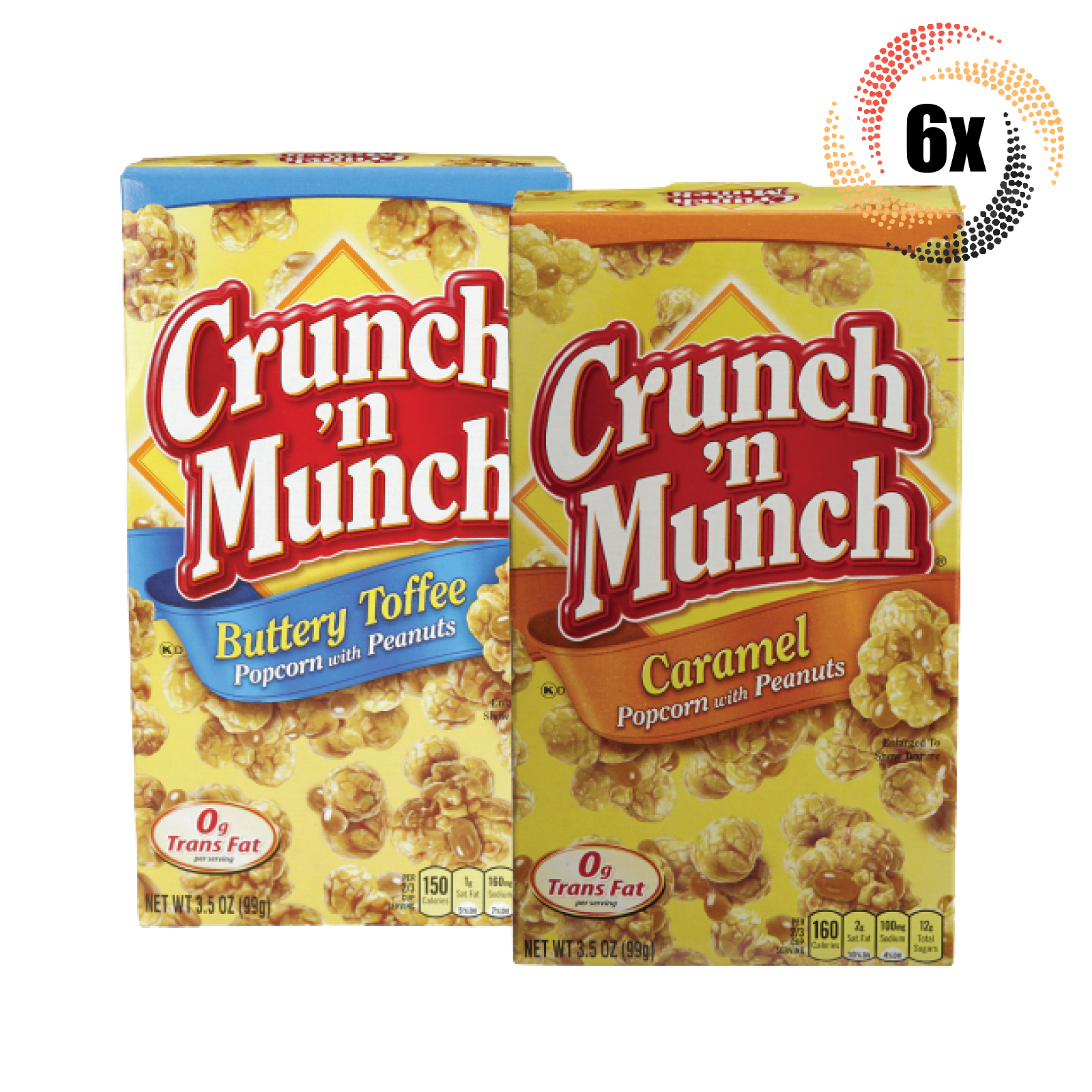 6x Boxes Crunch &#39;N Munch Variety Flavor Popcorn With Peanuts 3.5oz Mix &amp;... - $25.52