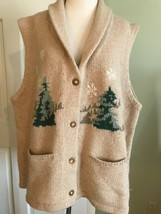 Womens Eddie Bauer Legends Cream Winter Ice Skating Vest Size Medium - £34.25 GBP