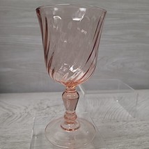 Arcoroc Luminarc Wine Glass 5.75&quot; Rosaline Pink Swirl France - £6.35 GBP