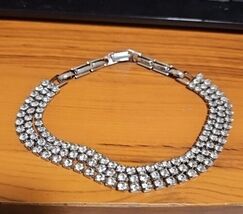 Vintage Rhinestone Triple Choker  12 1/2 Inches Long - $11.57