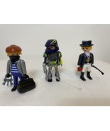 Set of 3 Loose Playmobil Characters, Robber, Equestrian, and Sci-Fi  - $12.97 CAD