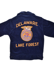 Vintage FFA Corduroy Jacket Size 34 S Delaware Lake Forest Chain Stitch Zip - £95.08 GBP