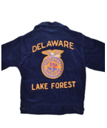Vintage FFA Corduroy Jacket Size 34 S Delaware Lake Forest Chain Stitch Zip - £94.96 GBP