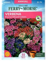 GIB Verbena Florist Mixed Colors Flower Seeds Ferry Morse  - £7.86 GBP