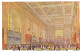 Grand Lobby of Union Station Kansas City Fred Harvey Postcard - £11.62 GBP