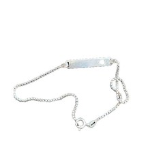 Lady&#39;s Italian 925 Sterling Silver Id Bracelet With Cut Out Heart Sky - $34.75