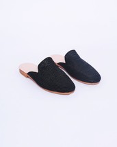 Raffia Shoes , Raffia mules , Handmade Raffia Slippers , Raffia Slides, ... - £54.11 GBP