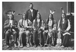 Chief Red Cloud Native American Dakota Delegation 1880 4X6 Photo - £6.27 GBP