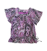 Apt.9 Paisley Blouse Women&#39;s Top S Small Butterfly Sleeve Studded NWOT - $11.99