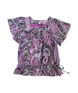 Apt.9 Paisley Blouse Women&#39;s Top S Small Butterfly Sleeve Studded NWOT - $11.99