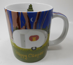 Happy Camper Trailer Porcelain Coffee or Tea Mug 13 Ounces - £9.08 GBP