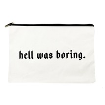 Funny Letter Printed Women Cosmetic Bag Canvas Zipper MakeUp Case Travel Washing - £9.46 GBP