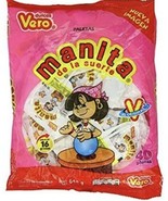Vero Manita Paletas Strawberry Flavor Mexican Hard Candy LolliPops 40 pcs - £11.75 GBP