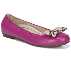 Vionic Leather Snake Print Bow Flats - Zelda in Magenta 6 M - $193.99