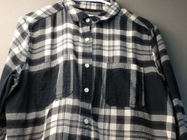 Mossimo Supply Shirt Womens Medium black and white plaid light flannel shirt - £10.94 GBP