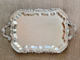 VTG FB ROGERS SILVER CO Silverplate Footed Serving Tray LADY MARGARET 25... - £140.20 GBP