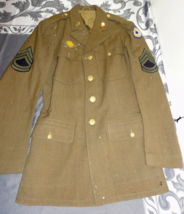 WWII UNIFORM JACKET COAT W/ ORIGINAL PATCHES &amp; RANK 6TH SERVICE COMMAND ... - $118.79