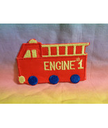 Embroidered Iron On Applique Patch Red Fabric Fire Truck Engine #1 - £2.28 GBP