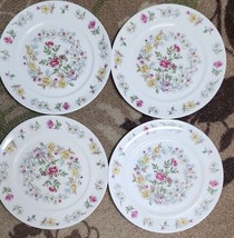 Four (4) Salem China Co. ~ 10&quot; Plates ~ CHANTUNG ~ USA ~ Floral Design - £29.41 GBP