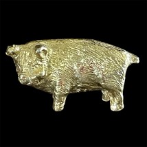 Solid Brass Pig Textured Figurine Small Statue Home Ornament Animal Figu... - $9.16
