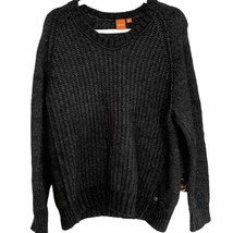 Hugo Boss Men&#39;s Charcoal Chevron Cable Knit Sweater - £48.07 GBP