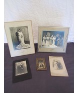 Antique Victorian Lady And Wedding Party Black White Photo Lot Staging Prop - $101.87 CAD