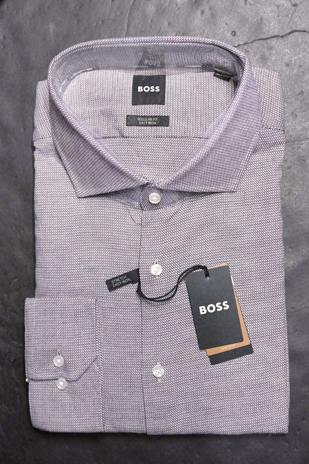 HUGO BOSS Hombre Joe Spread Fácil Hierro Reg Fit Algodón Elástico Camisa 41 16 Item image 2