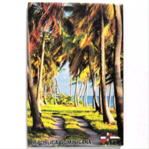 souvenir magnet Dominican Republic palm trees beach flag refrigerator ma... - £6.97 GBP