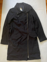 Patrizia Pepe Firenze Womens Black Overcoat Size 40 Wool Blend  - £61.81 GBP