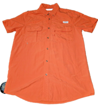 Magellan Outdoors Orange Mens Vented Fishing Shirt Medium Loose Fit Mag WIck - £7.42 GBP