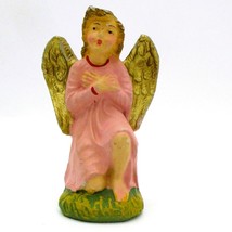 Vintage Christmas Angel Nativity Chalkware Figurine 40&#39;s Italy #29 - $8.91