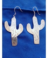 Taxco 925 Sterling Silver Southwest Cactus Dangle Hook Earrings Free Shi... - $737.56 MXN