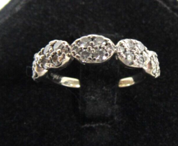 14K White Gold 30 Diamond Halo Wedding Ring Sz 7 Ladies Band 3.6g 1.15 ctw - £311.49 GBP