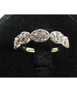 14K White Gold 30 Diamond Halo Wedding Ring Sz 7 Ladies Band 3.6g 1.15 ctw - $7,538.78 MXN