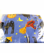 Halloween Scaredy Tablecloth Vinyl flannel back Cat pumpkin witch theme ... - $7.60 CAD