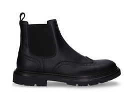 Botas veganas chelsea de hombre brogue negro punta de ala picado efecto ... - £123.89 GBP