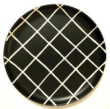 PIER 1 Stoneware Black White Plaid Ceramic 7 3/4&quot; Retired Salad Dessert Plate - £14.39 GBP