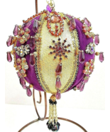 Christmas Beaded Decoration With Jewelry &amp; Tassels Hand Crafted 9&quot; Vintage - €18,75 EUR