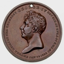 1821 Gran Bretagna King George IV Coronation Commemorative Bronzo Medagl... - $124.15