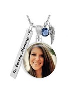 Sterling Silver Round Photo Pendant Urn - Love Charms™ Option - $89.95