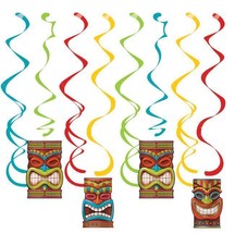 Tiki Time Deluxe Hanging Dangler 24&quot; Foil 8 Pack Decorations Luau Hawaii... - £14.38 GBP