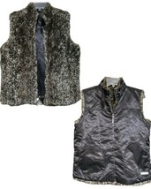 Guess Womens Black Gray Faux Fur Reversible Vest Size XL - £15.77 GBP