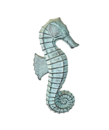 Sea Horse Cast Iron Rustic Sea Horse Nautical Wall Decor VTG Blue Green ... - $13.67 CAD