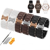Stainless Steel & Rubber Watch Bracelet Strap for Armani AR5906 AR5905 AR5890 - $25.50